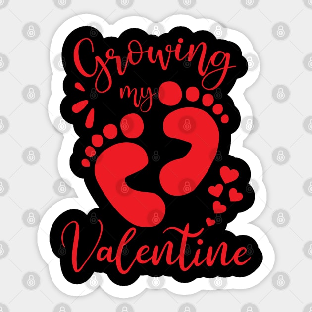 Growing My Valentine - Cool Pregnant Valentines day gift Sticker by mahmuq